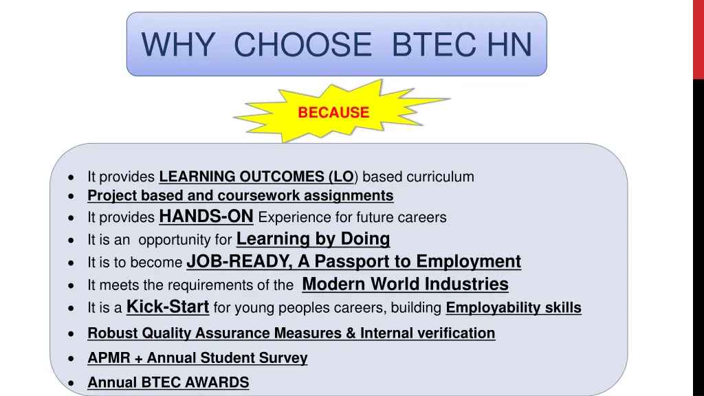 why choose btec hn