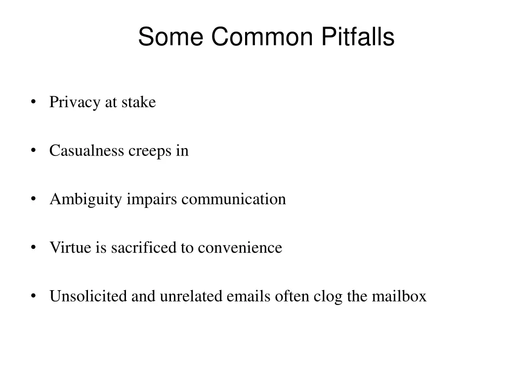 some common pitfalls