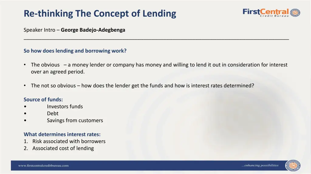 re thinking the concept of lending