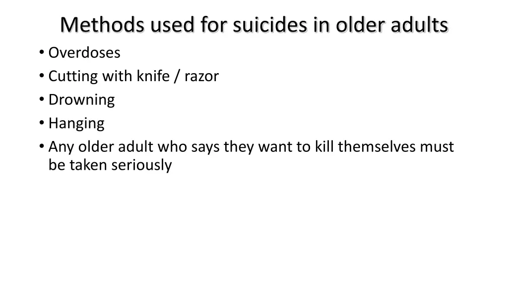 methods used for suicides in older adults