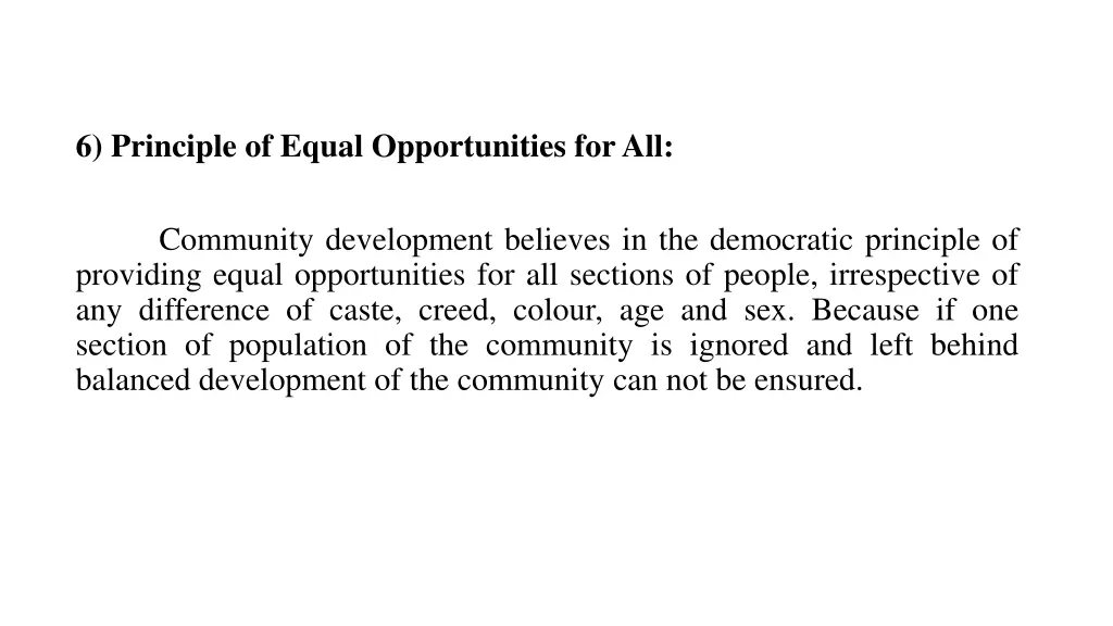 6 principle of equal opportunities forall