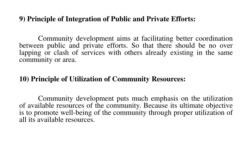 9 principle of integration of public and private