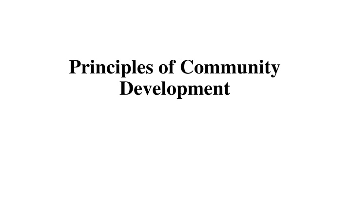 principles of community development