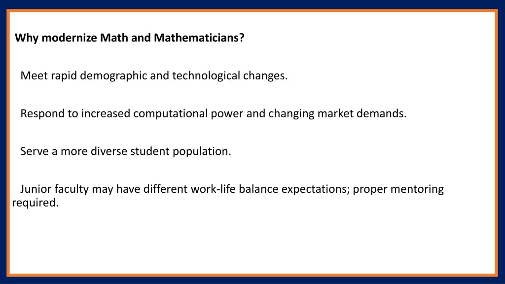 why modernize math and mathematicians