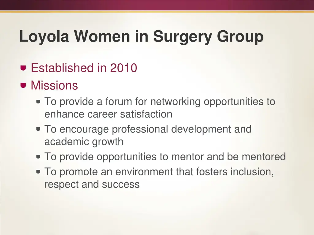 loyola women in surgery group