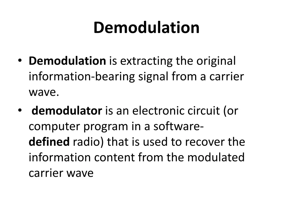 demodulation