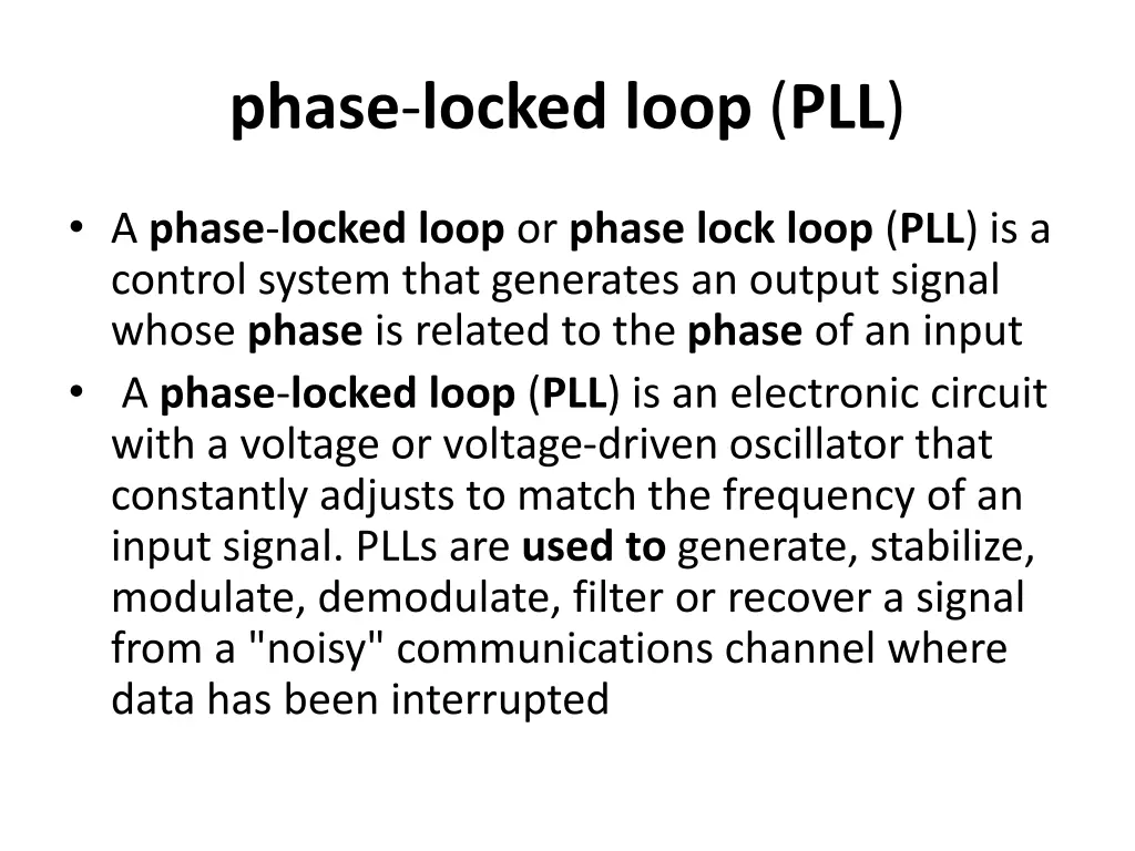 phase locked loop pll