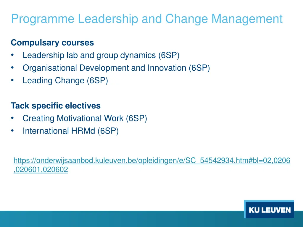 programme leadership and change management