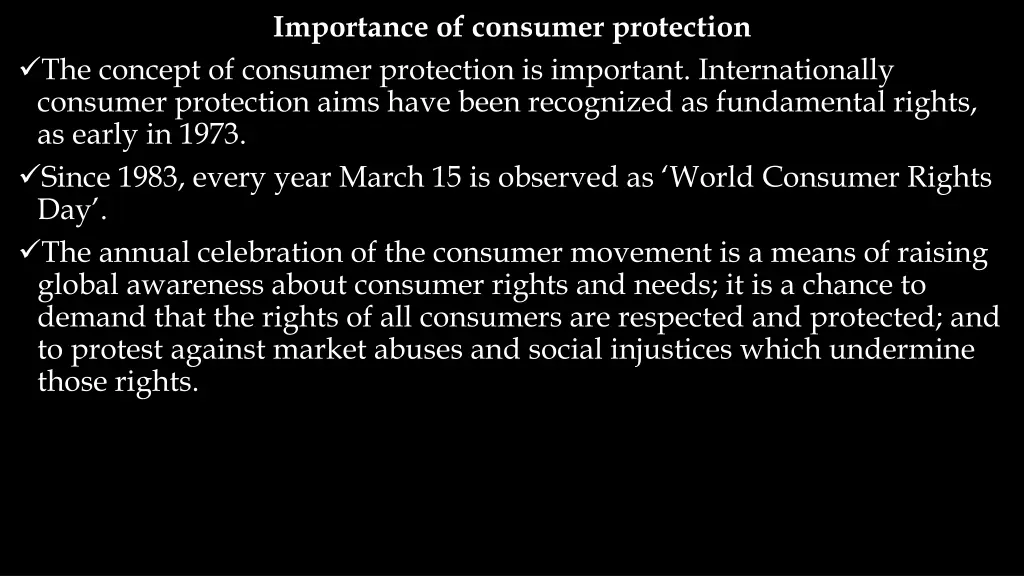 importance of consumer protection