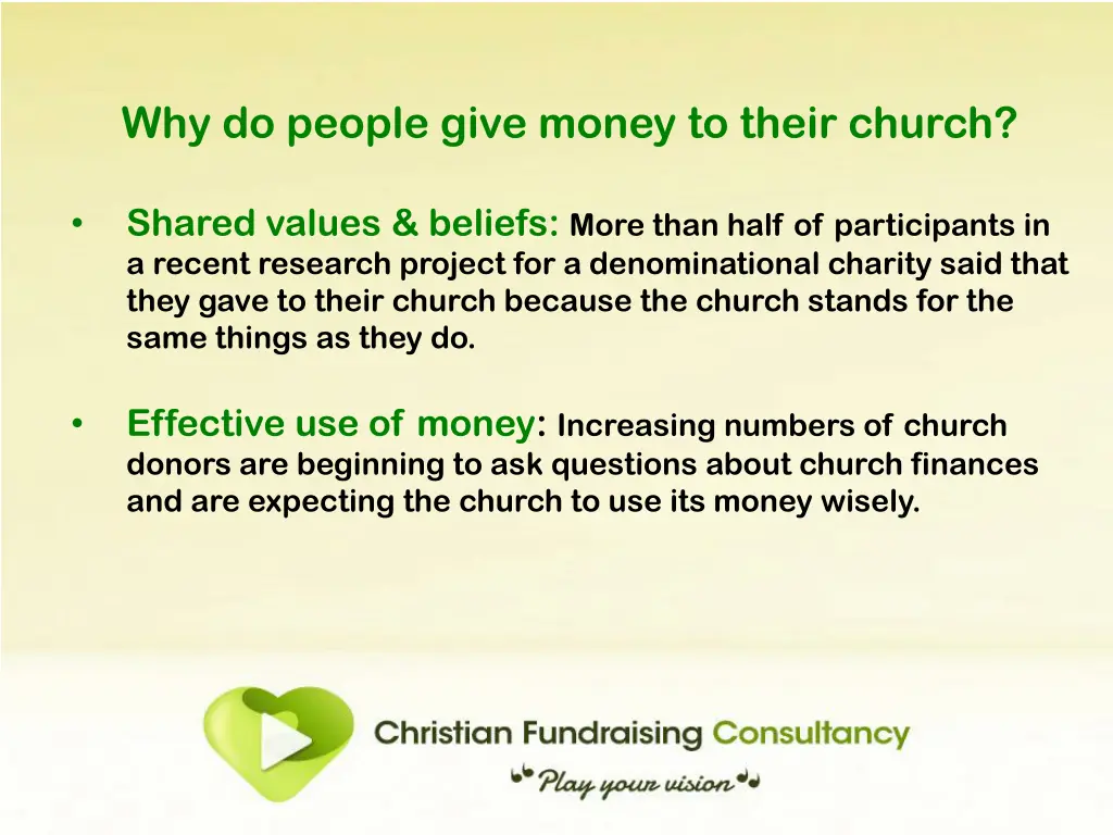 why do people give money to their church