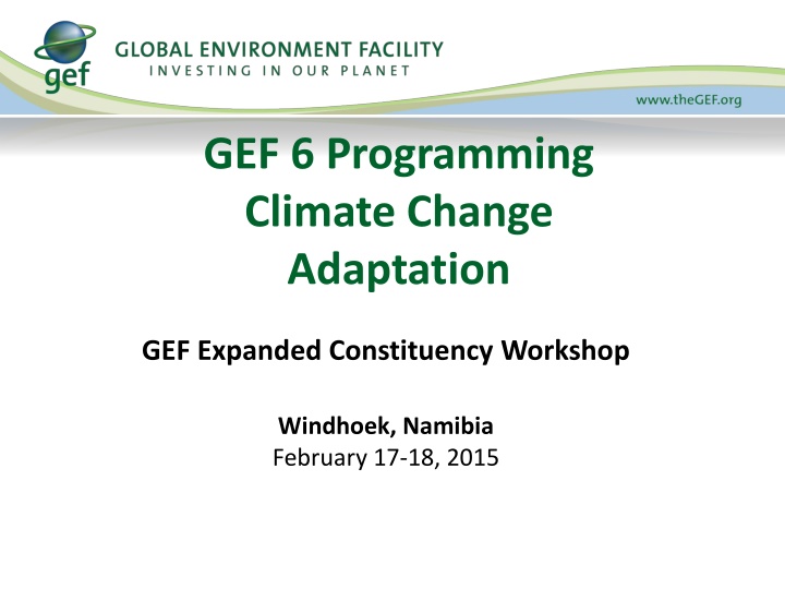 gef 6 programming climate change adaptation