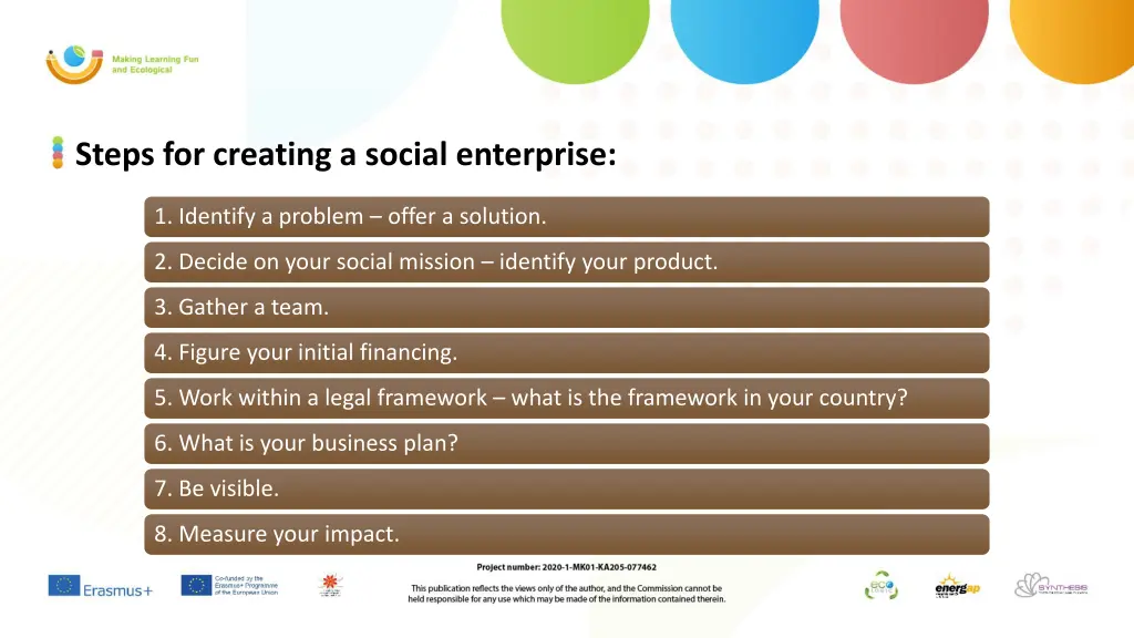 steps for creating a social enterprise