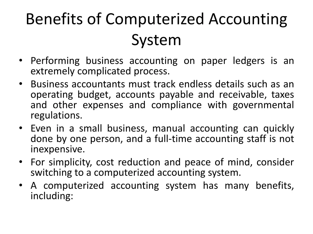 benefits of computerized accounting system