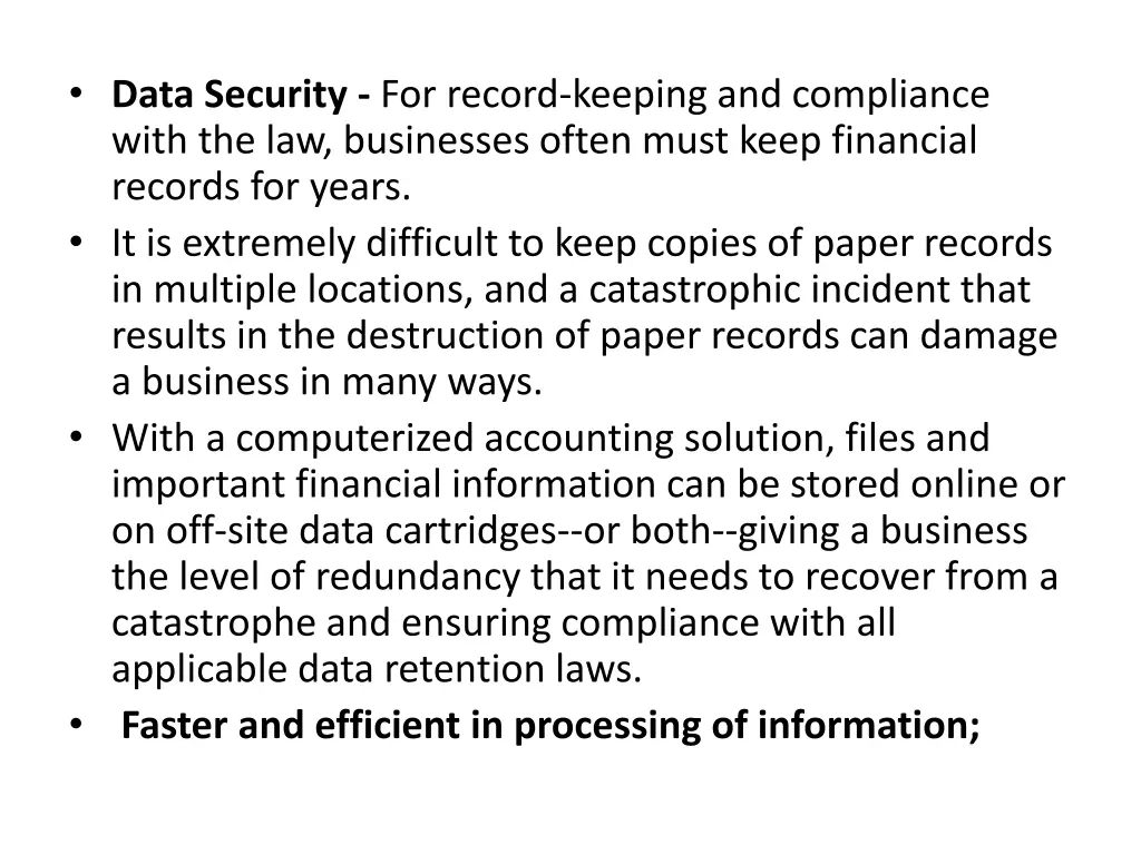 data security for record keeping and compliance