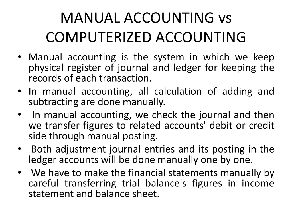 manual accounting vs computerized accounting