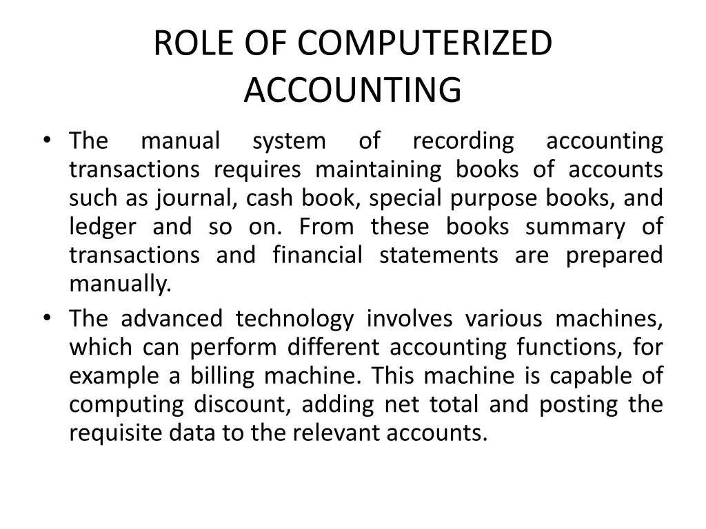 role of computerized accounting