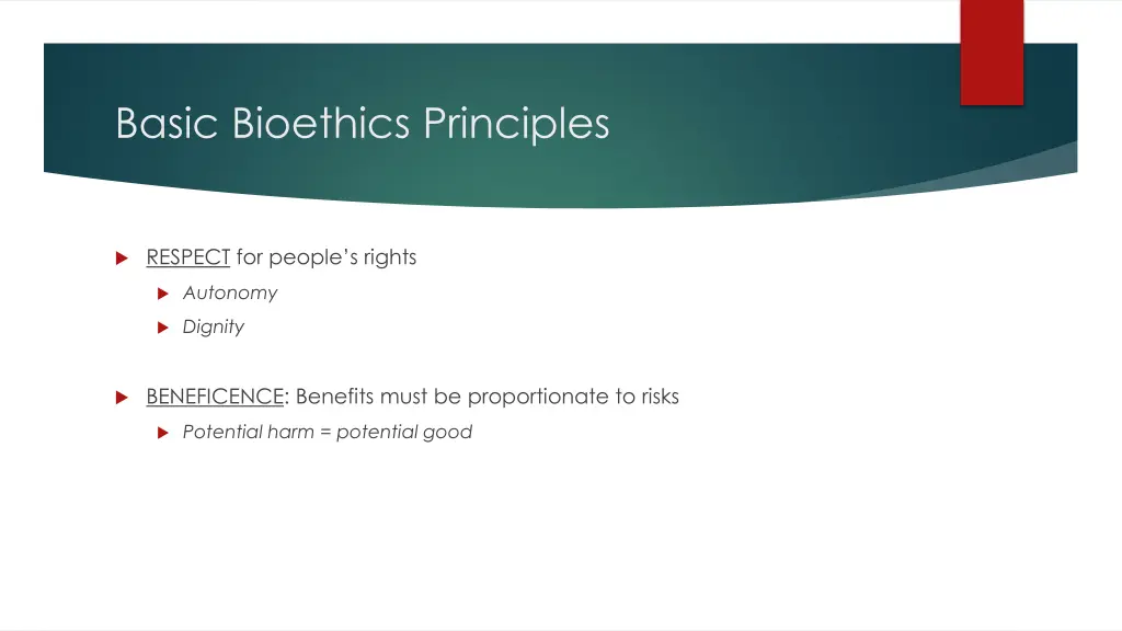 basic bioethics principles