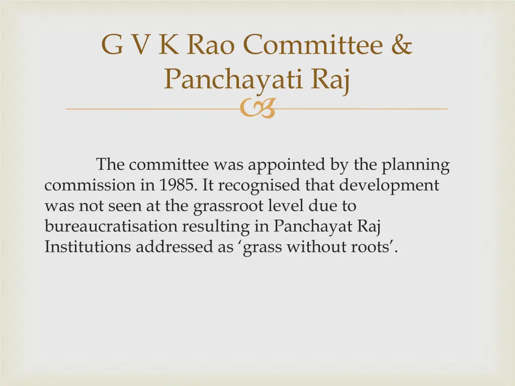 g v k rao committee panchayati raj