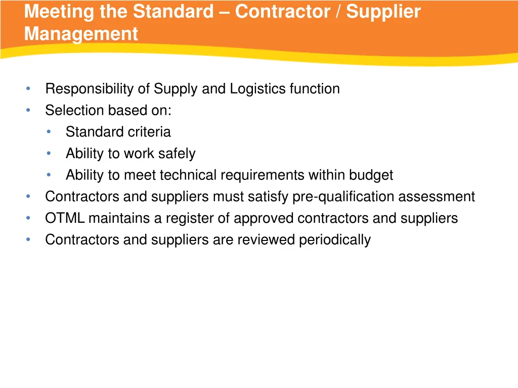 meeting the standard contractor supplier