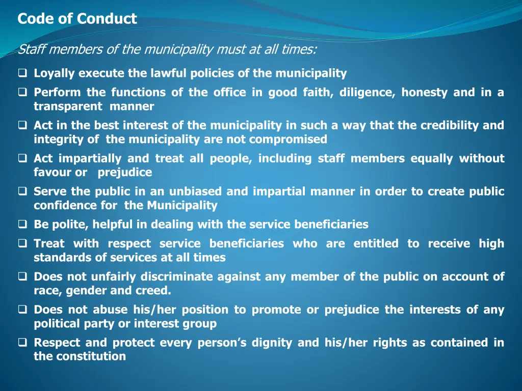 code of conduct