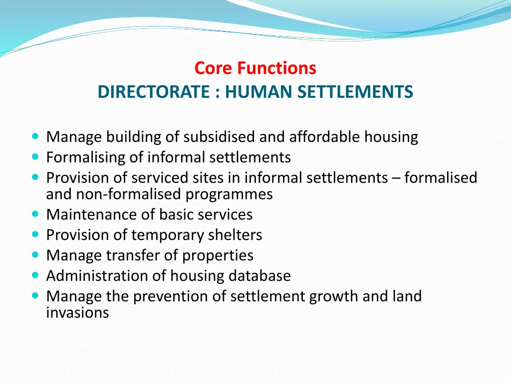 core functions 21