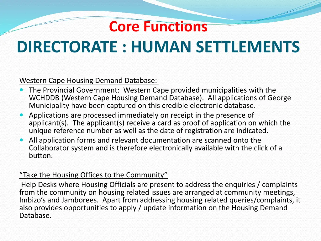 core functions 25