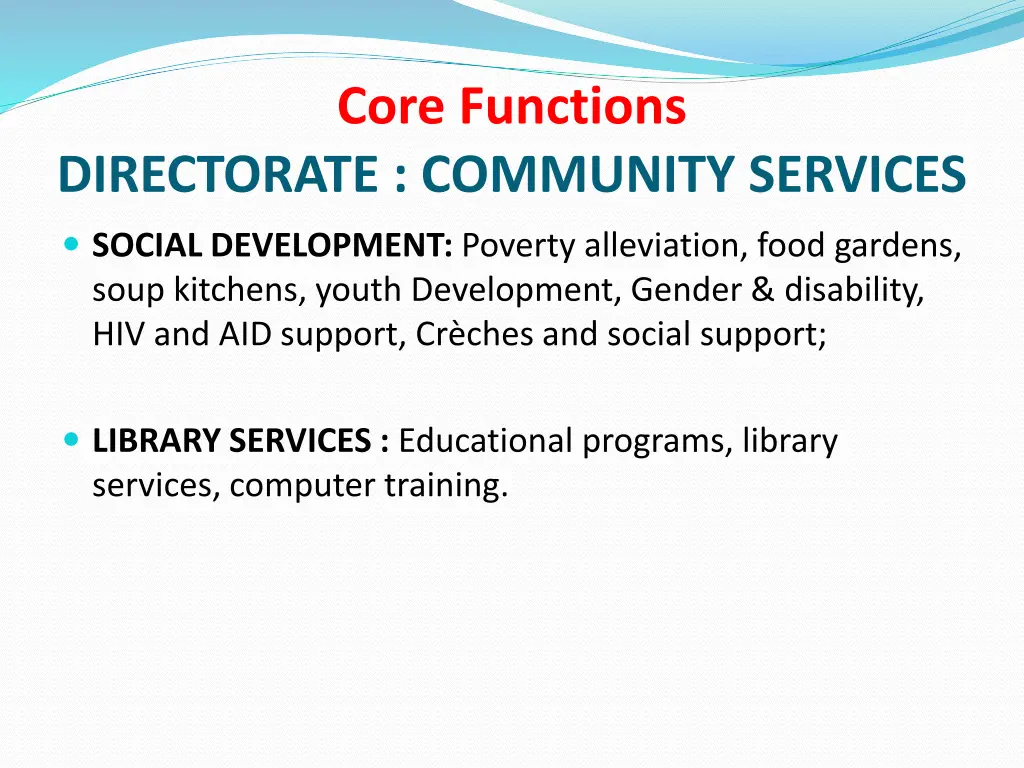 core functions 7