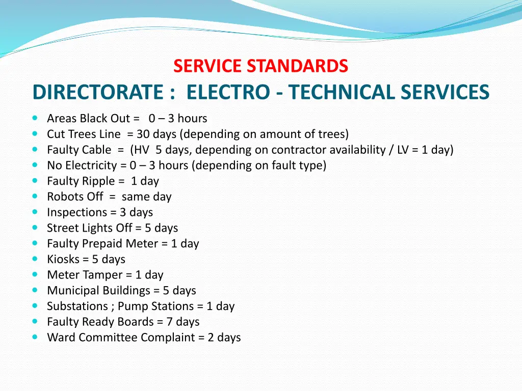 service standards