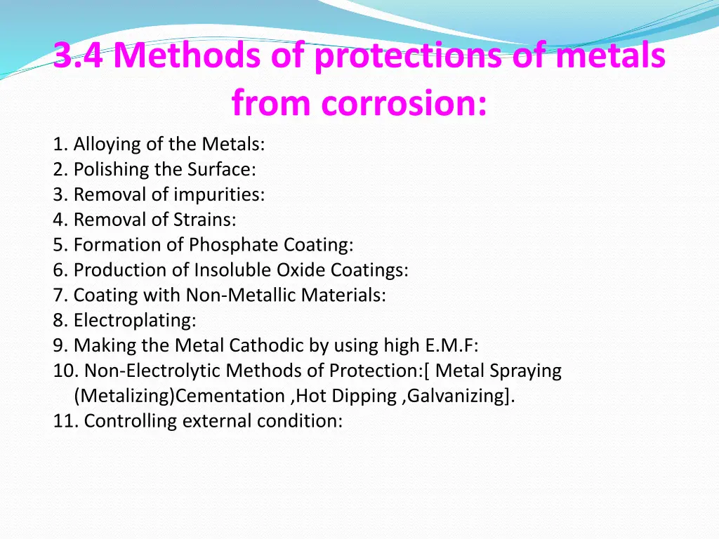 3 4 methods of protections of metals from