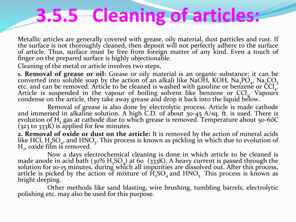 3 5 5 cleaning of articles