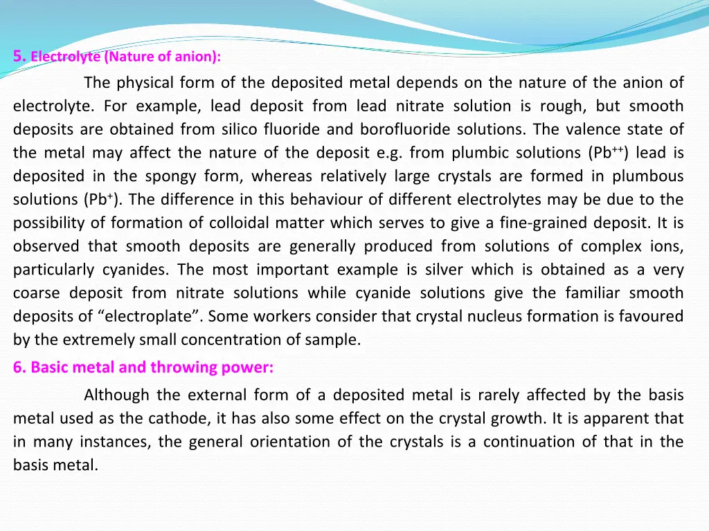 5 electrolyte nature of anion