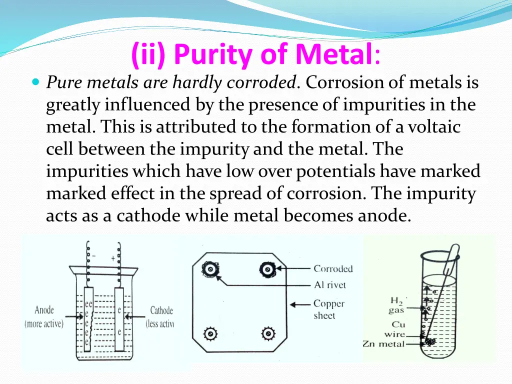 ii purity of metal pure metals are hardly