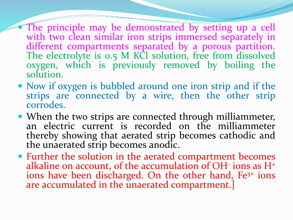 the principle may be demonstrated by setting