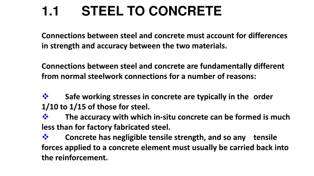 1 1 steel to concrete