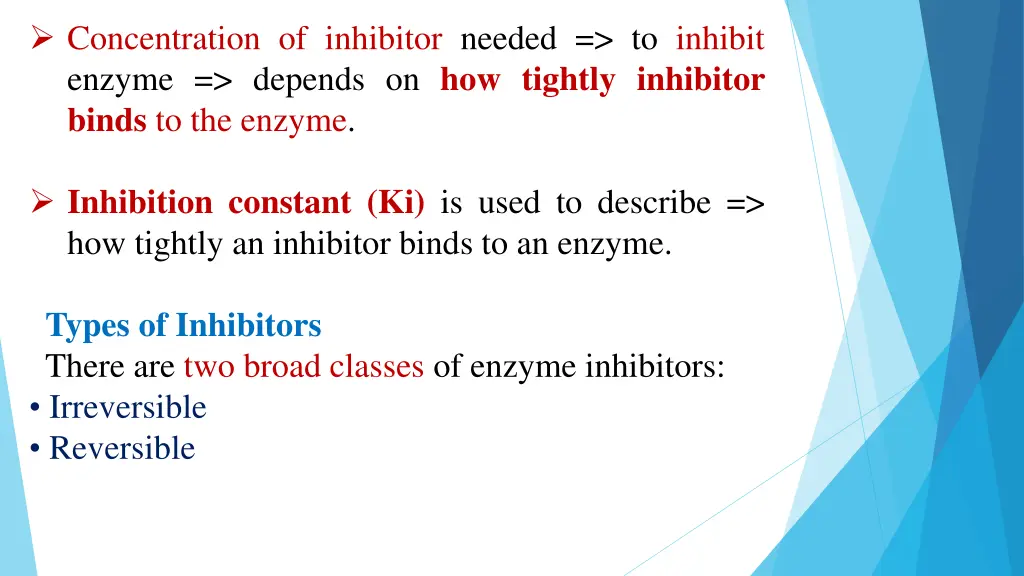 concentration of inhibitor needed to inhibit