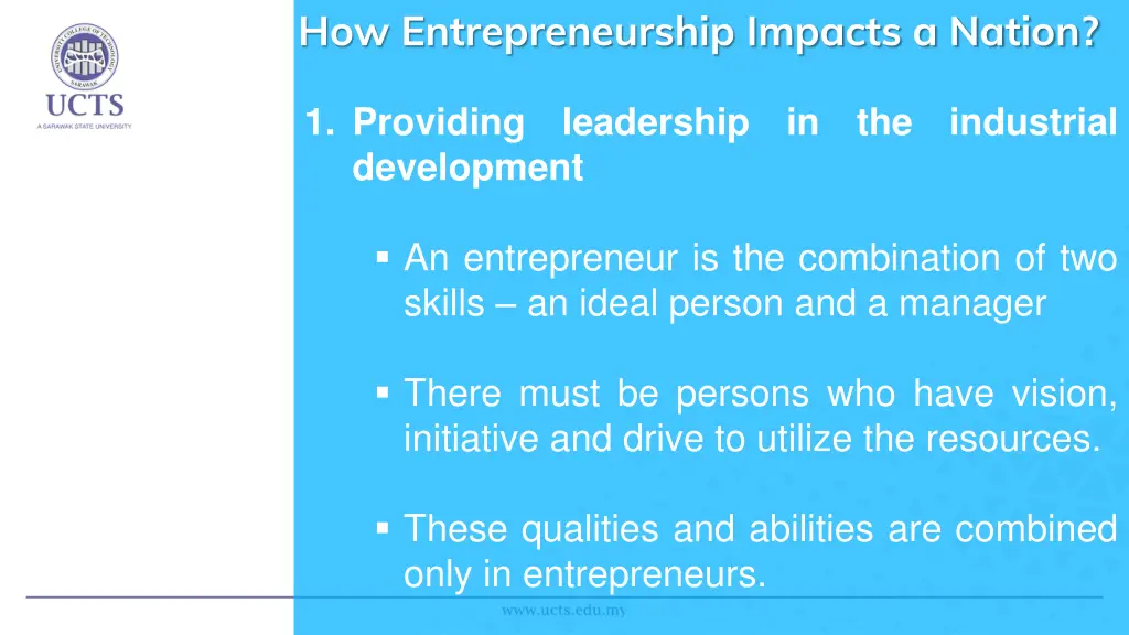 how entrepreneurship impacts a nation