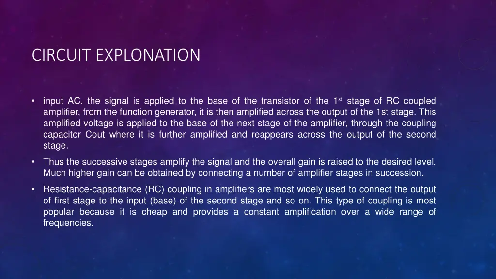 circuit explonation