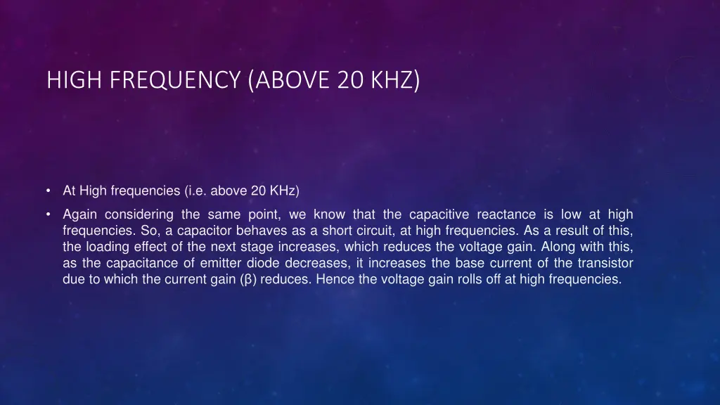 high frequency above 20 khz