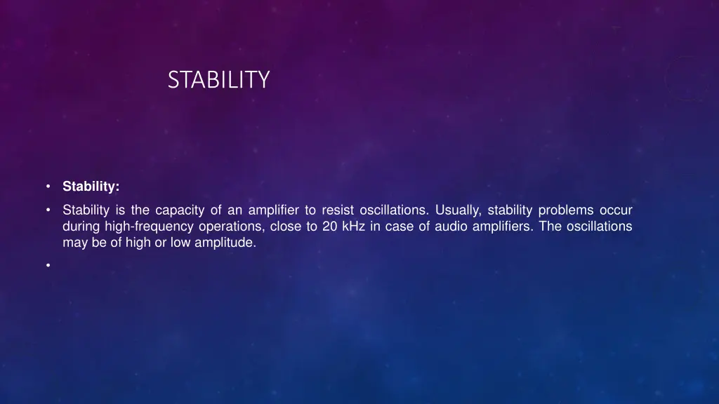 stability