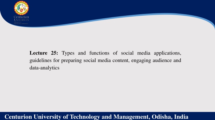 lecture 25 types and functions of social media