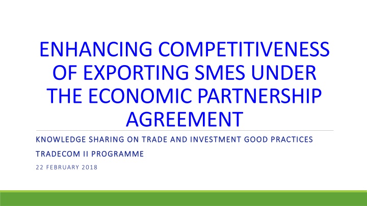 enhancing competitiveness of exporting smes under