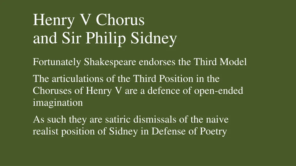 henry v chorus and sir philip sidney