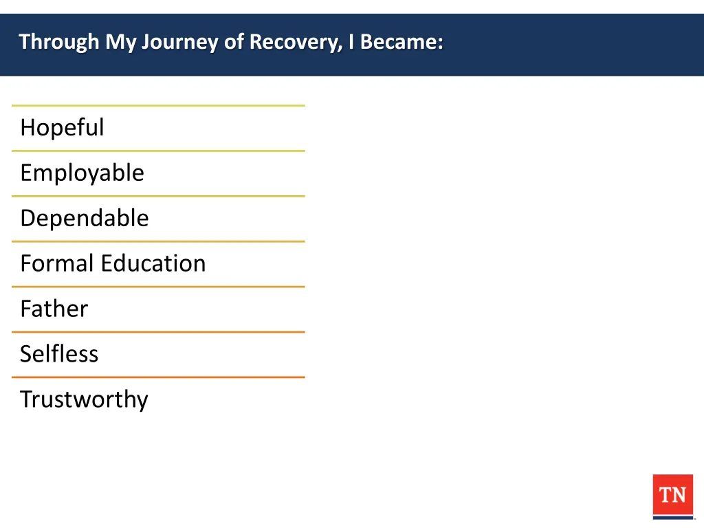 through my journey of recovery i became