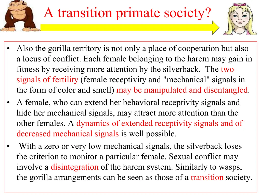 a transition primate society