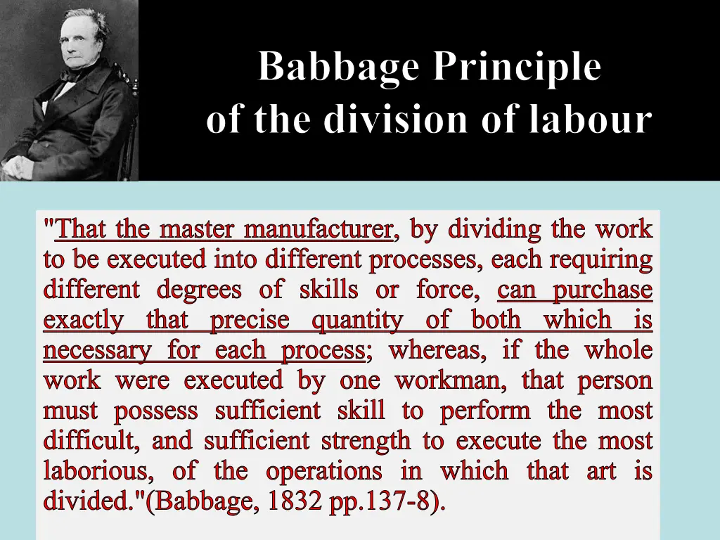 babbage principle of the division of labour