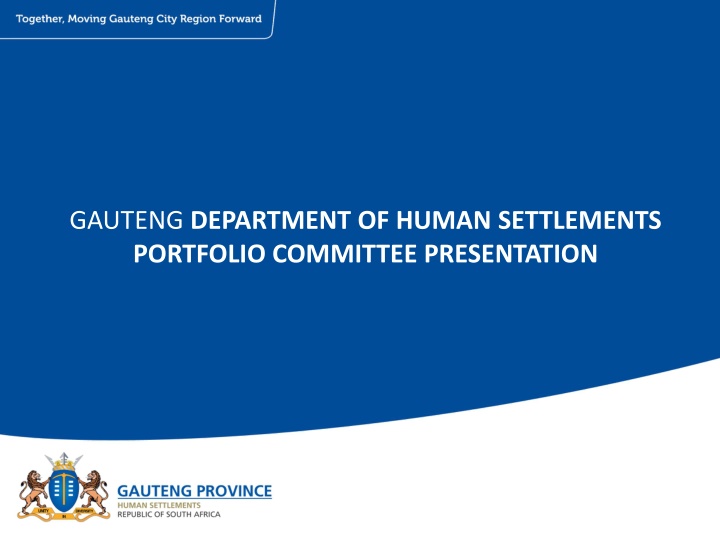 gauteng department of human settlements portfolio