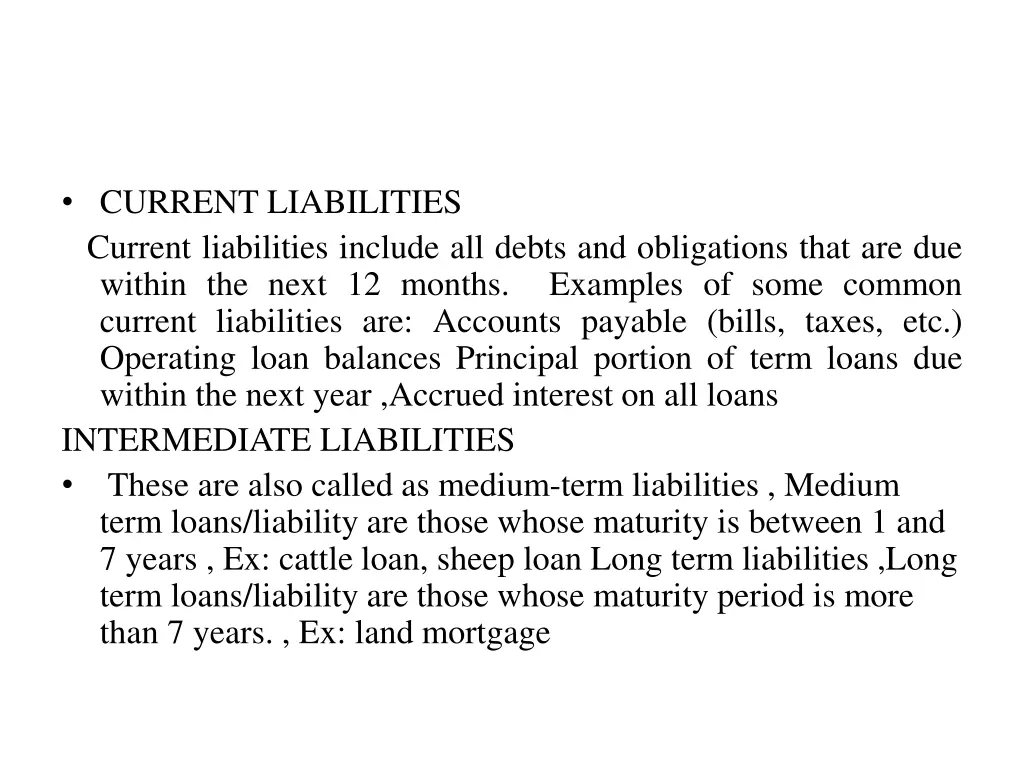 current liabilities current liabilities include