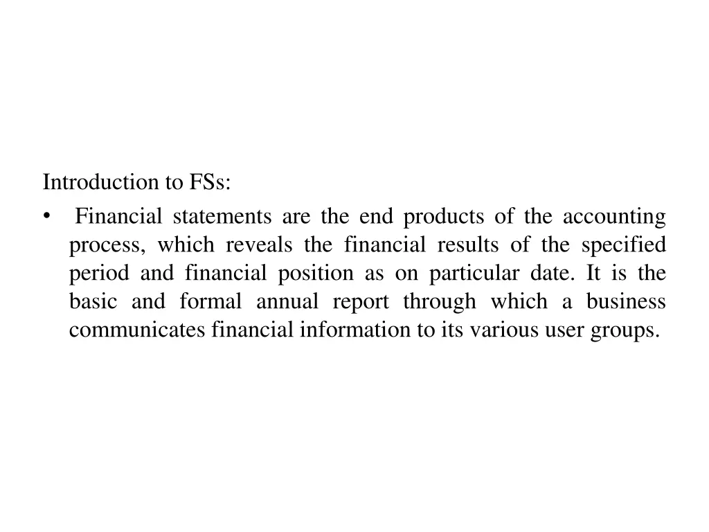 introduction to fss financial statements