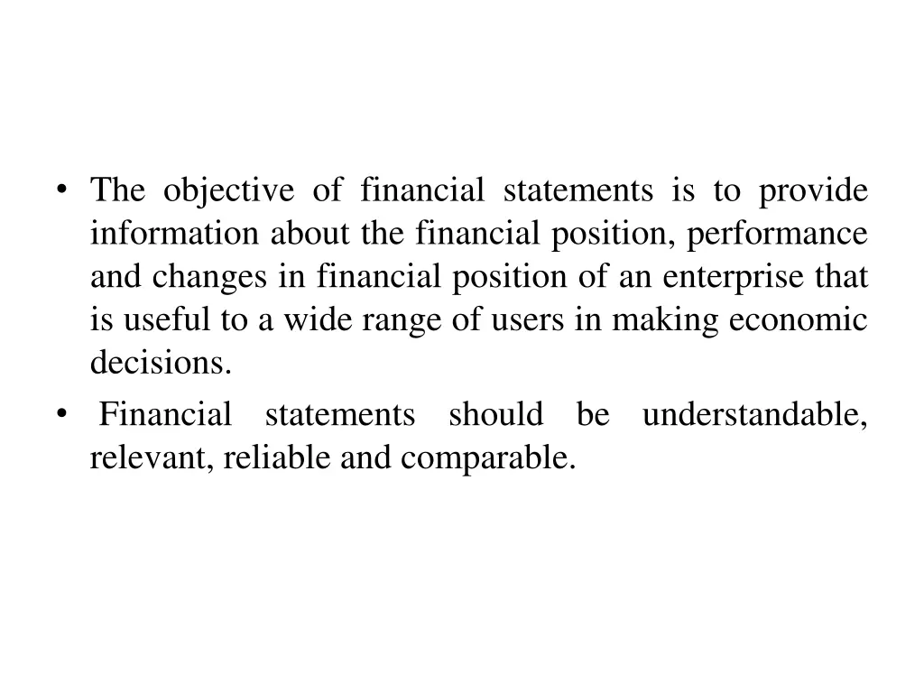 the objective of financial statements