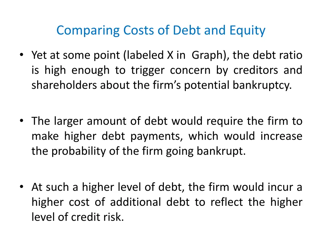 comparing costs of debt and equity 2